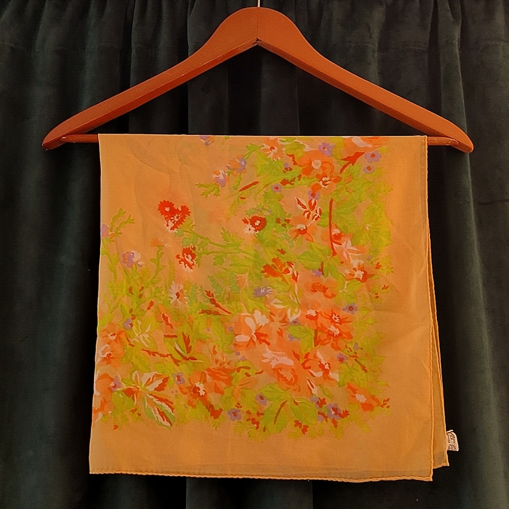 Vintage Baar & Beards Sheer Floral Scarf